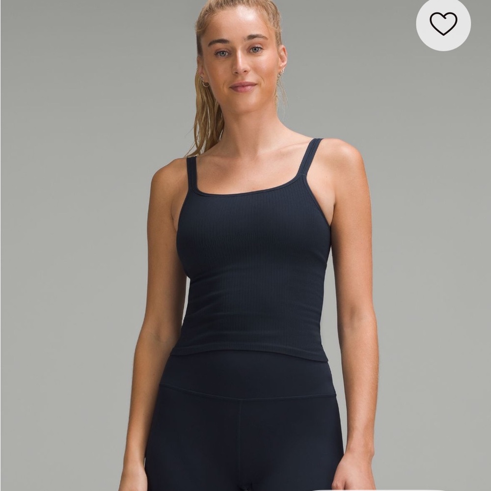 Lululemon Ebb to Street Scoop-Neck Cropped Tank Top True Navy Size 10 EUC